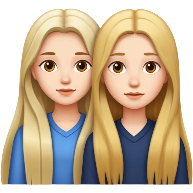 two girls with long hair emoji