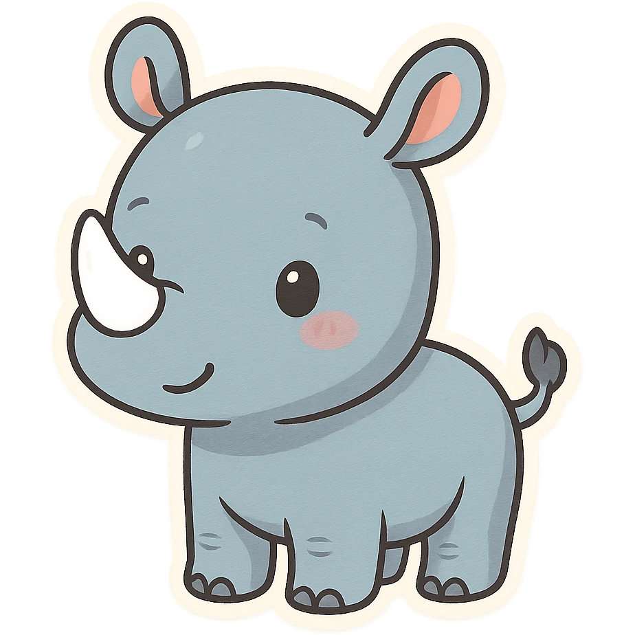 cute blue baby rhinoceros emoji