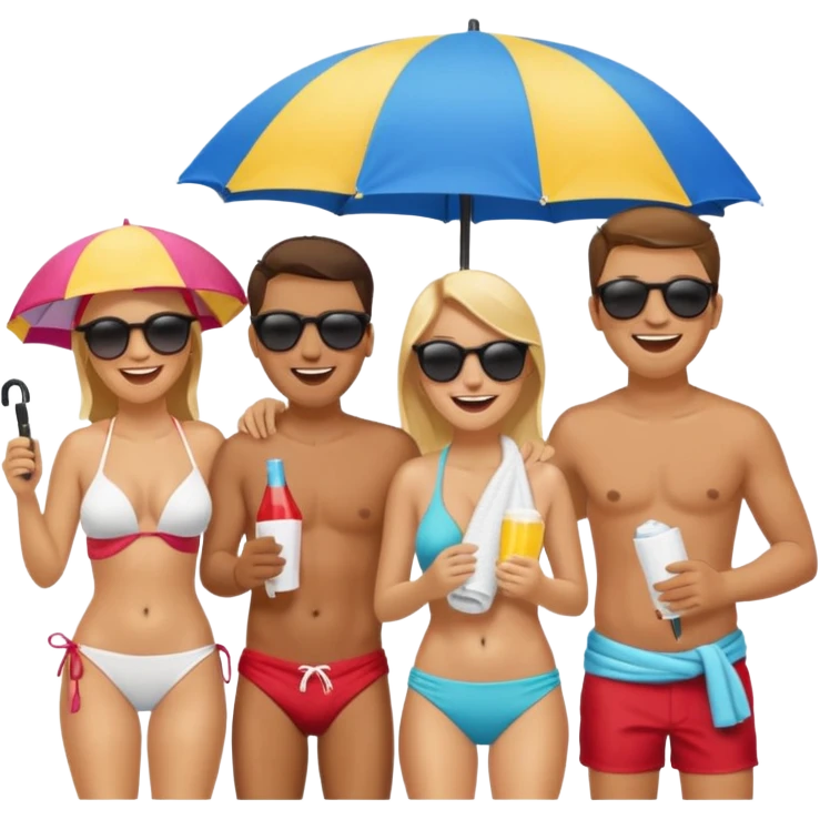 Beach, friends emoji