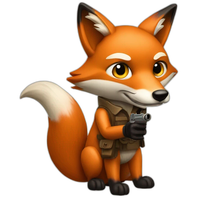 Fox shot with pistol emoji