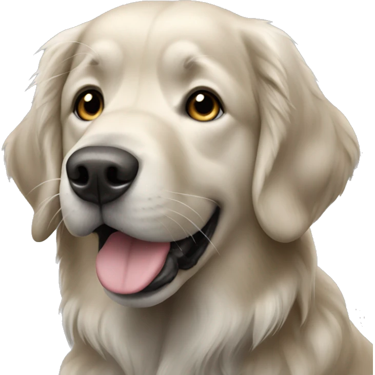 Black and grey golden retriever dog emoji
