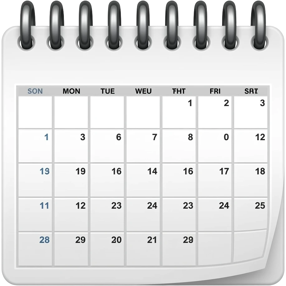 ein kleines foto von einem kalendar ohne datum odrr sonstiges emoji