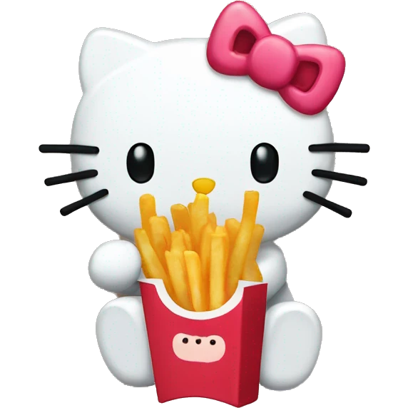 hello kitty eating fries emoji