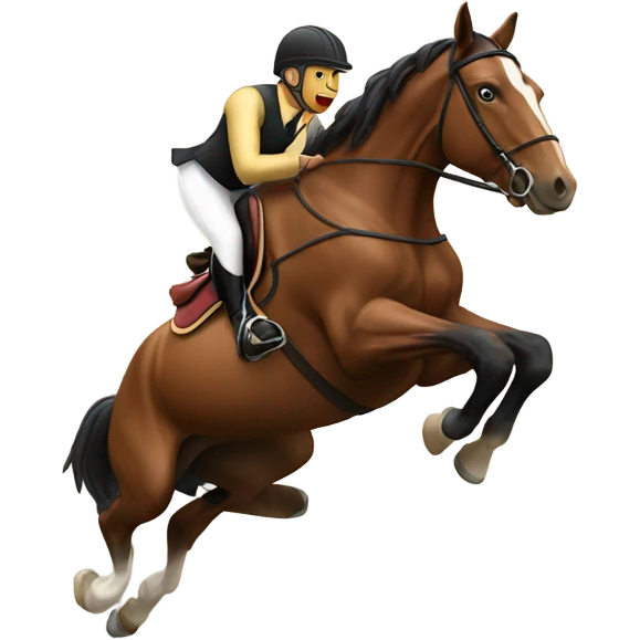 Horse jumping with a person emoji