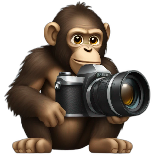 ape holding a camera emoji