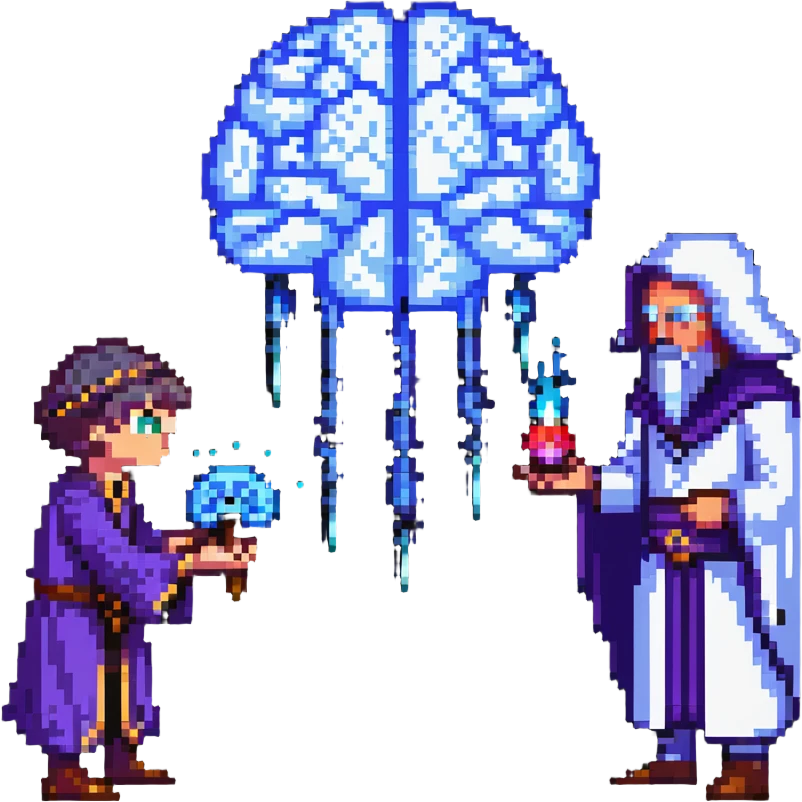 wizard and brain in a psychic duel emoji