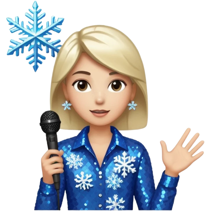 I want these emojis 💎🎤🪩❄️ in one frame with the number 17 emoji