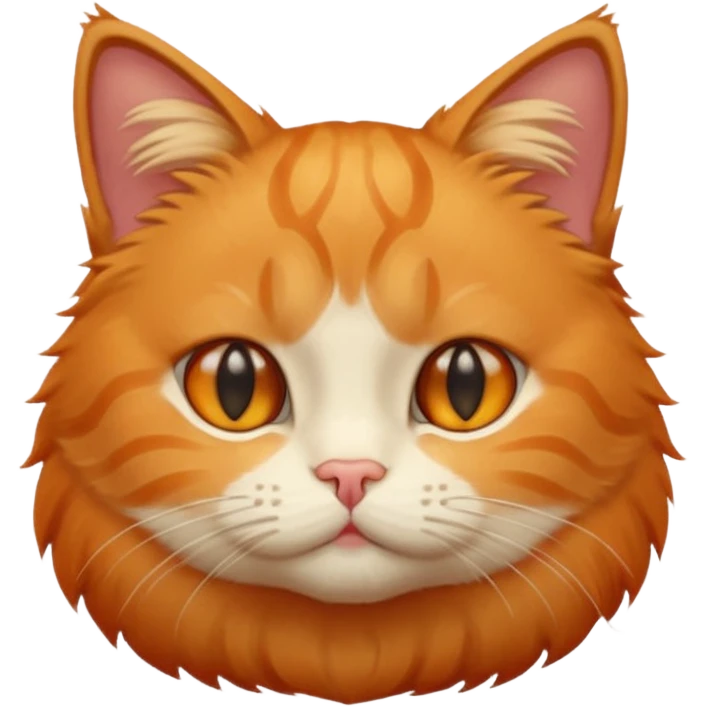 Round cat, neutral expression emoji