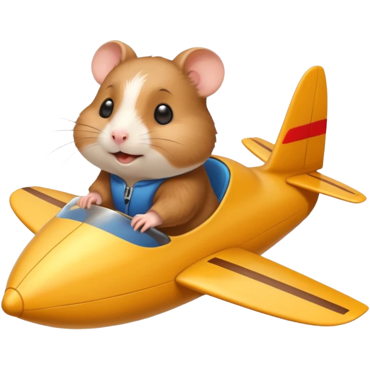 hamster driving flying glider emoji