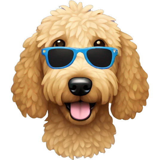 pixel shades on a golden doodle emoji