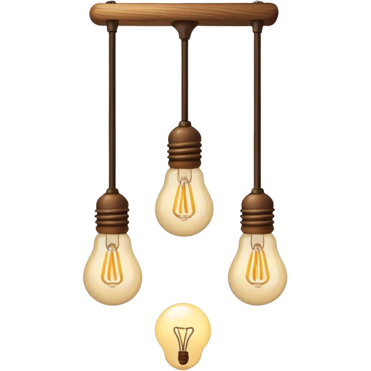 create an icon for a lamp with wooden stick and 3 bulbs hanging with a cable emoji