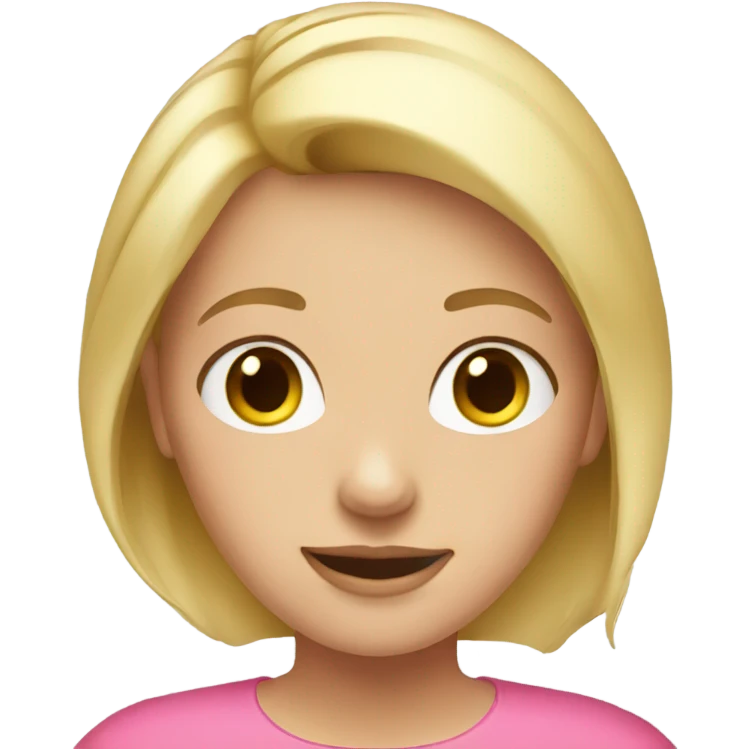 a blonde girl wearing a pink top emoji