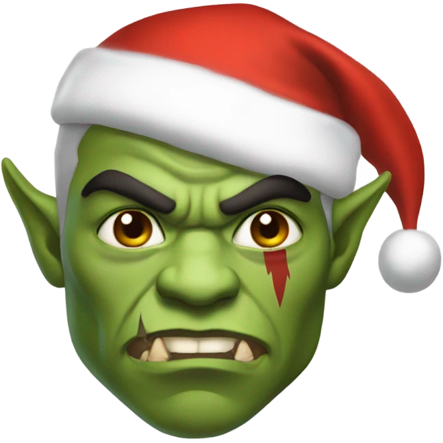 orc male warrior with santa hat emoji