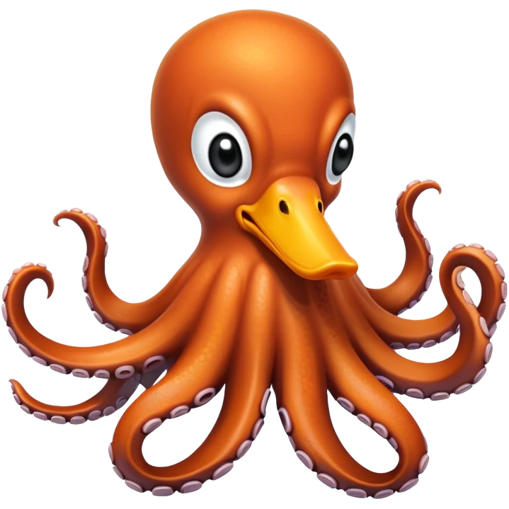 An octopus with penguin body and duck head emoji