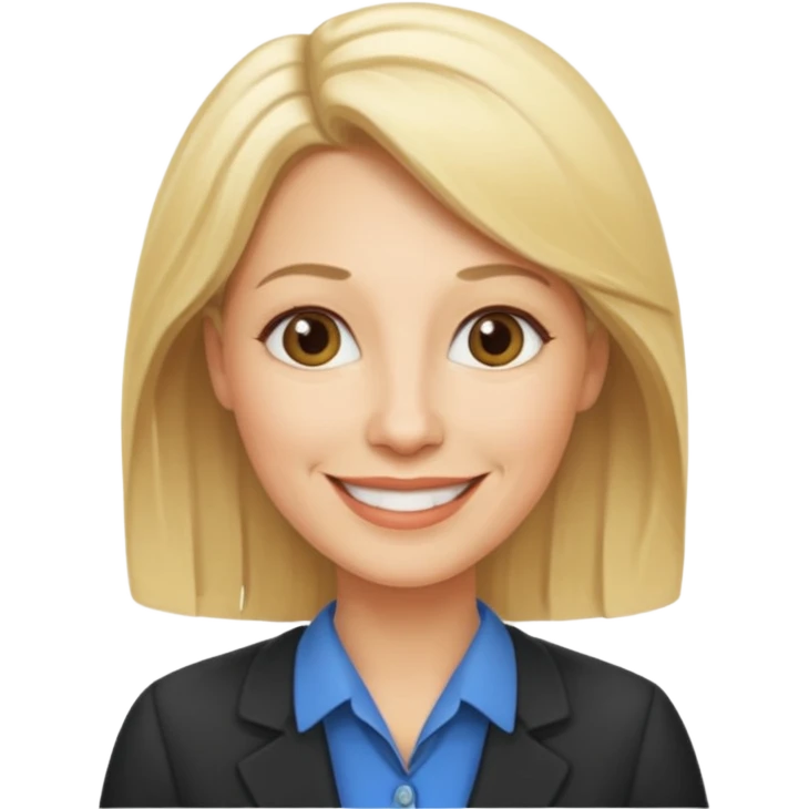 a 40 year old teacher with blonde hair emoji