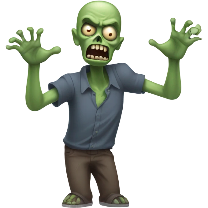 Discombobulated zombie with arms out  emoji
