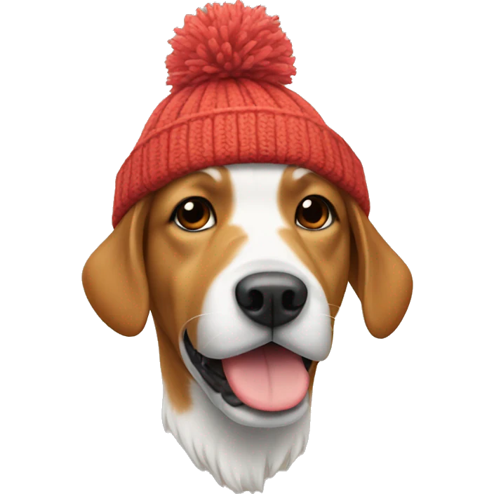 Dog wearing a winter hat emoji