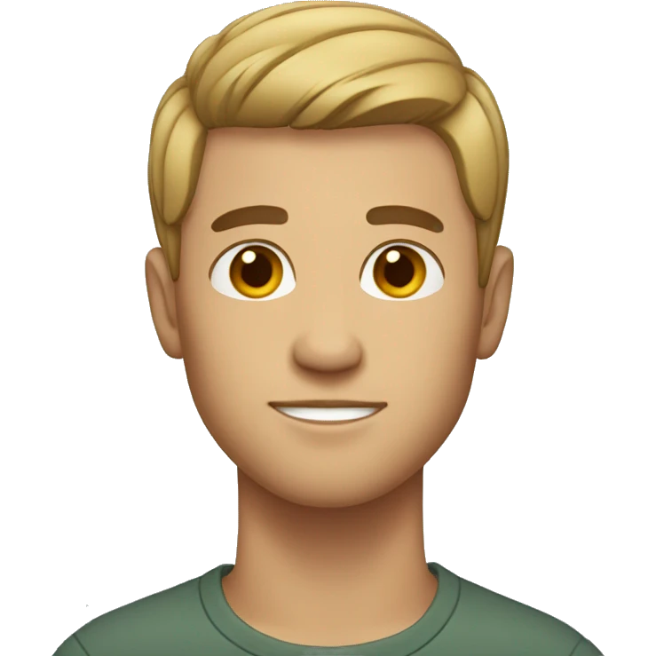 MEN with short hair and normal skin emoji