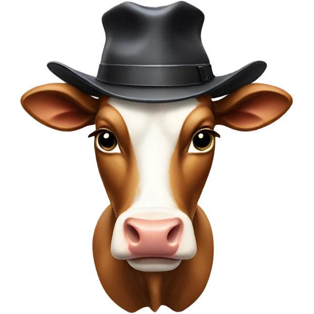 Cow with a hat emoji