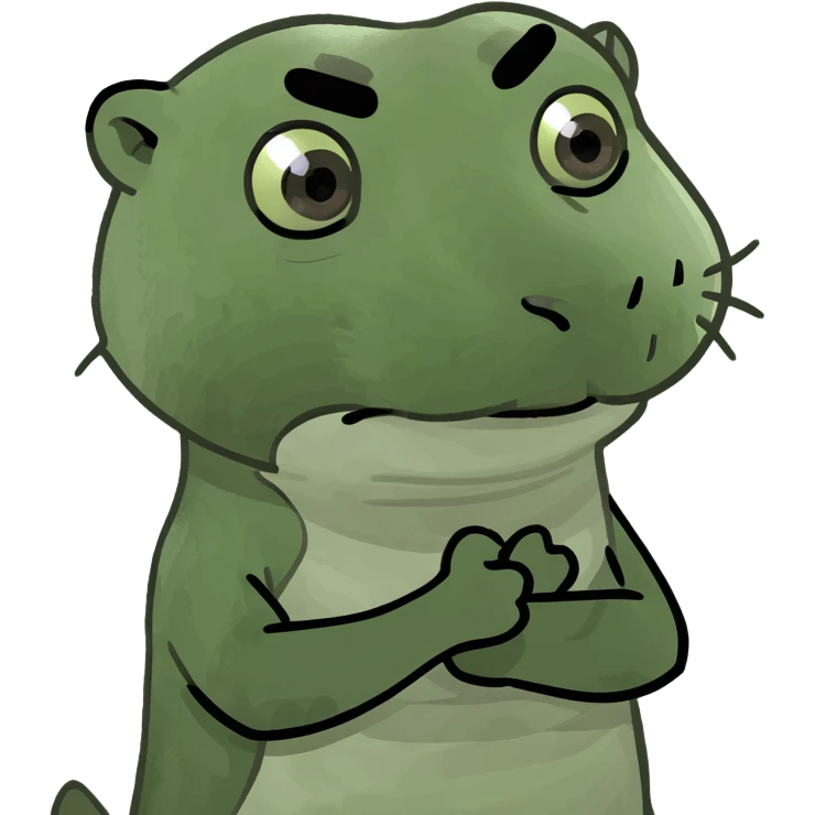 A baby otter who is angry and stands with his arms crossed emoji