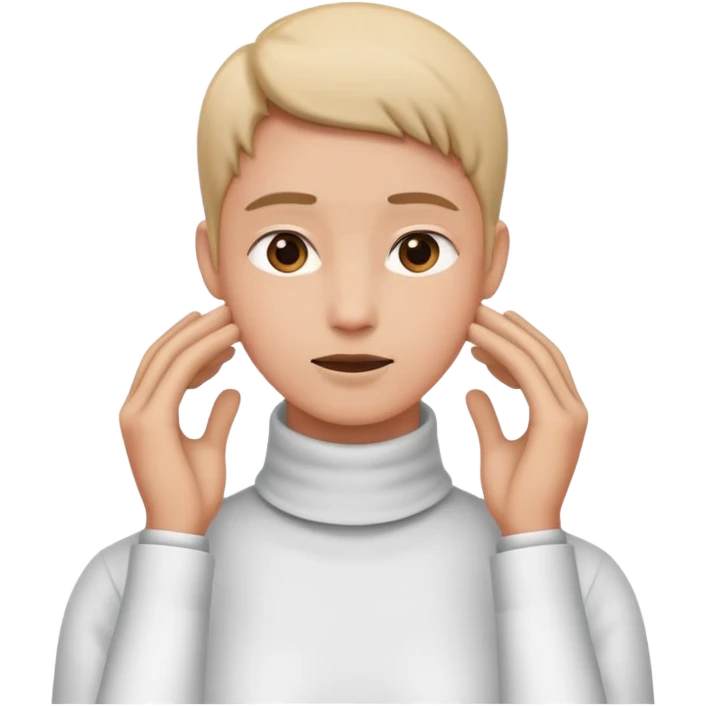 Person with hands on their neck emoji