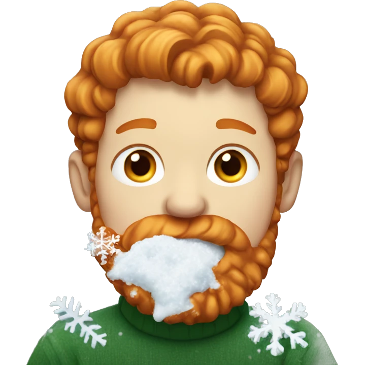 ginger haired guy eating snow emoji