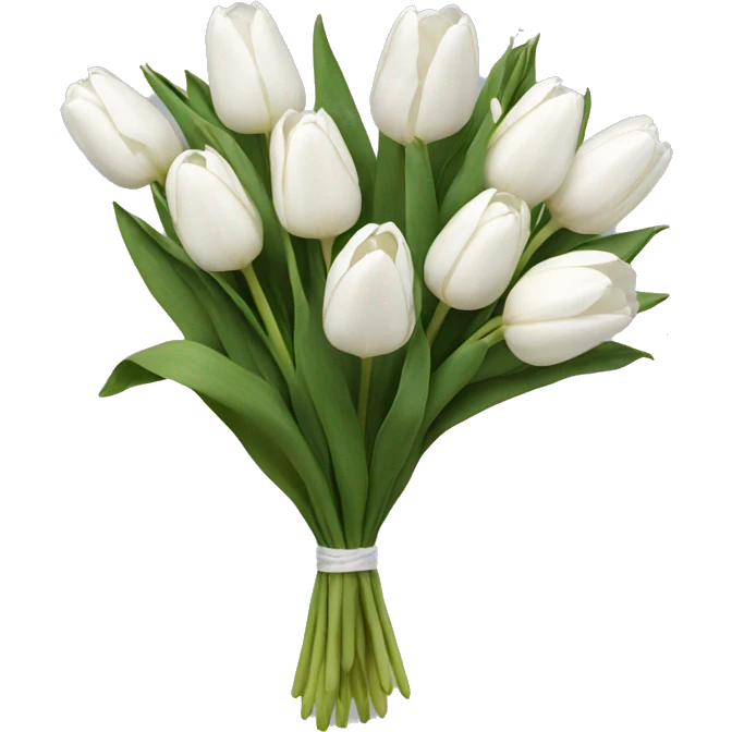 bouquet of white tulips emoji