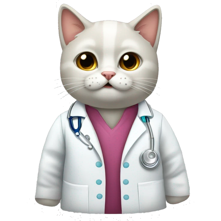 um gato vestido de medico operando emoji