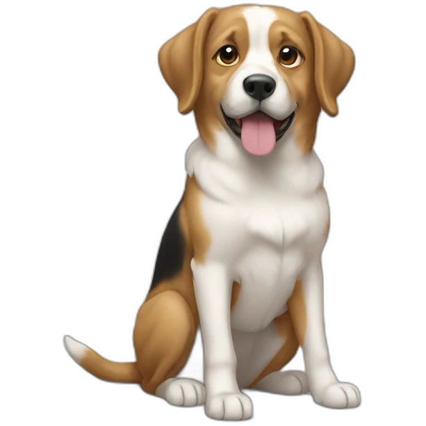 Chien sur un chat emoji