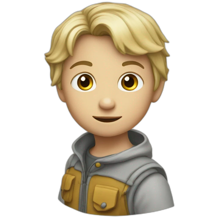 Enfant sur le dos d'un héron emoji