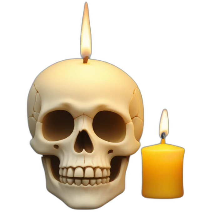 skull in wax with candle emoji
