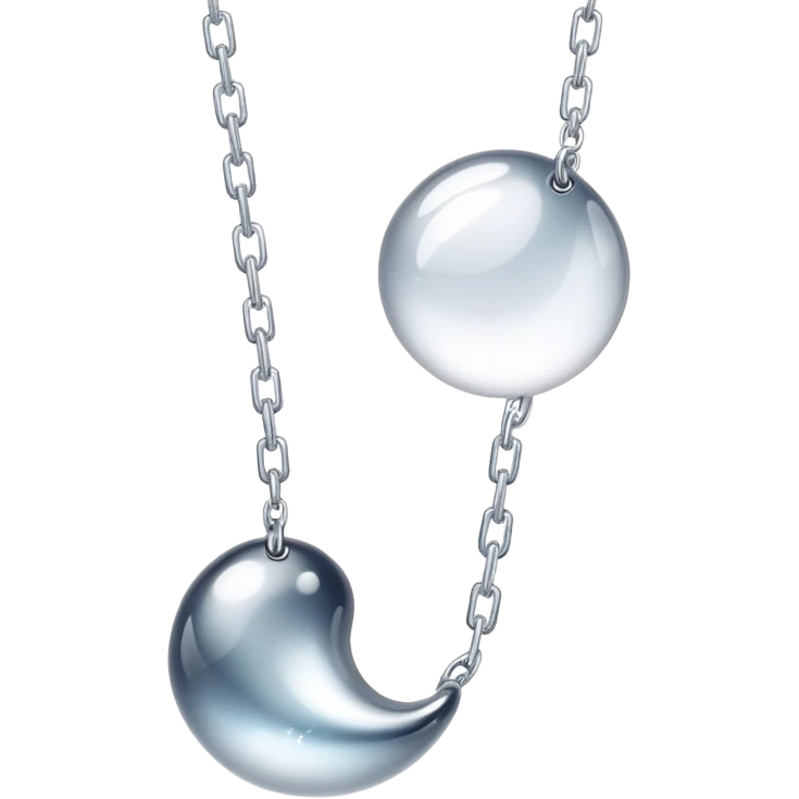 floating and ethereal conceptual silver chain like liquid moonlight emoji