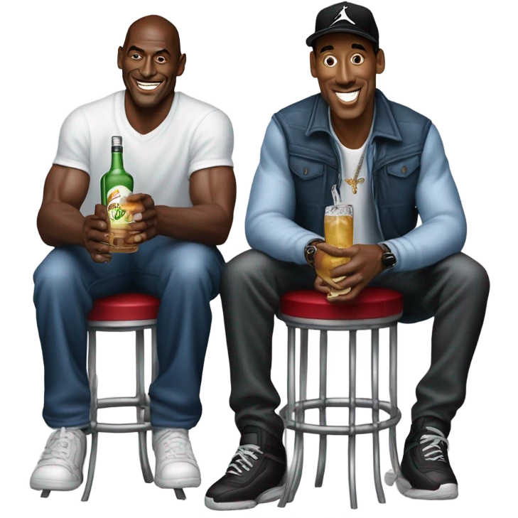 Michael Jordan and Scottie Pippen on Barstools drinking tequila soda emoji