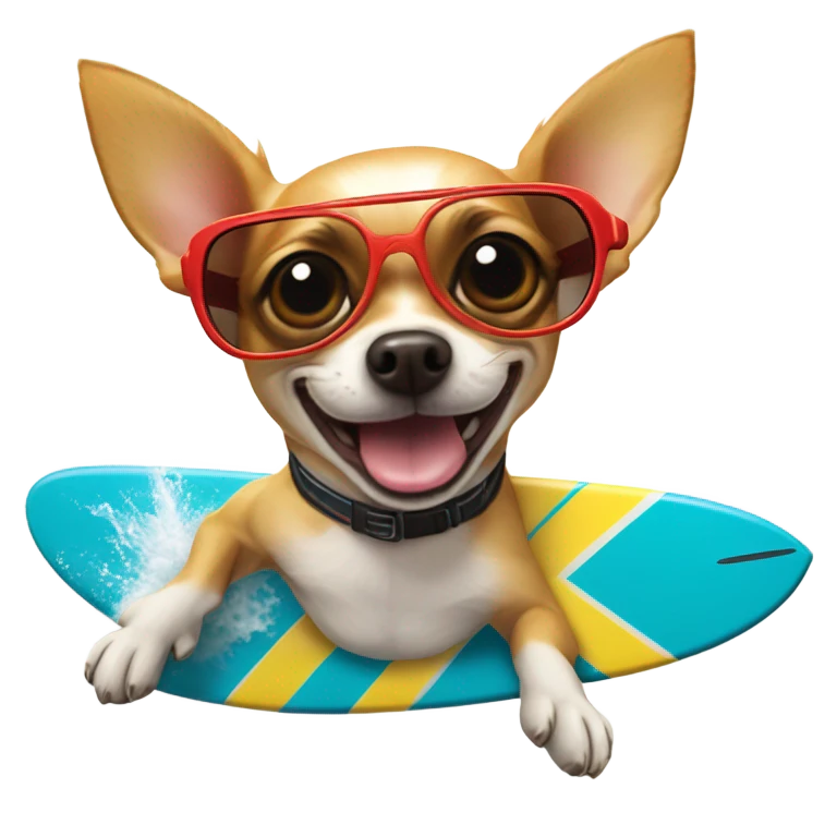 chihuahua surfeando emoji