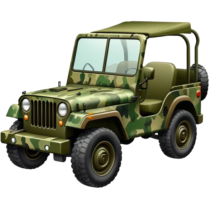 military jeep vehicle with camouflage pattern emoji