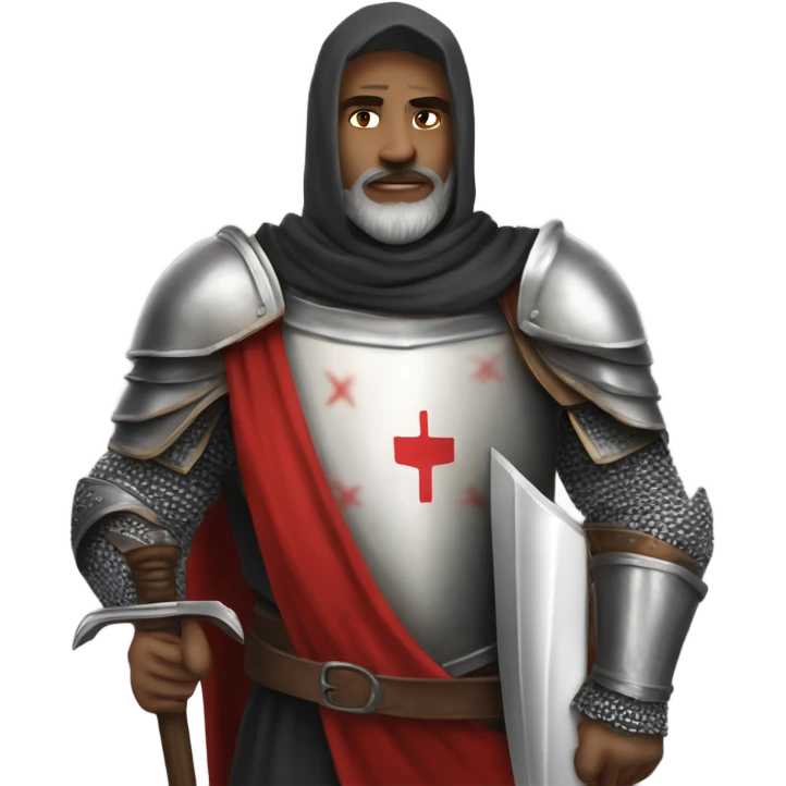 make an emoji like this 🧙🏻‍♂ but instead the guy without a beard and also wearing "Crusaders" clothing and a helmet plus with a sword and shield
make sure there is the crusaders flag on the armour 
 emoji
