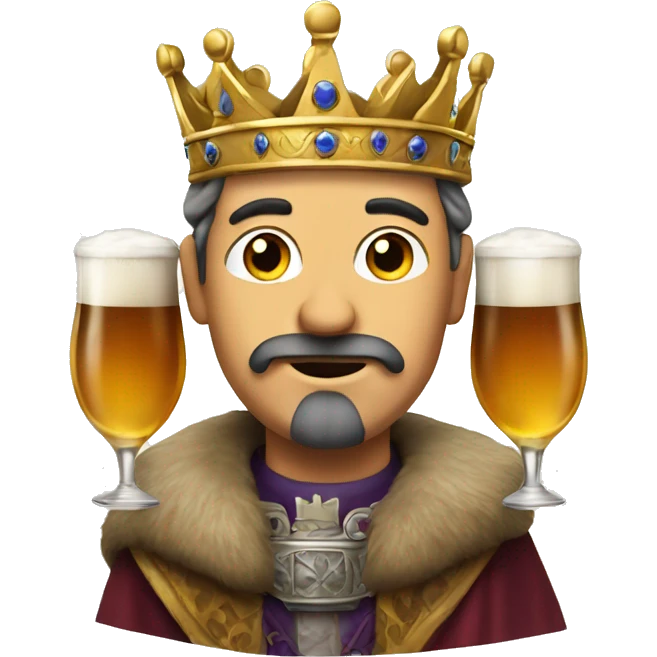 a king with two glass of beer emoji