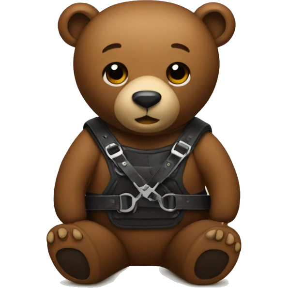 A bear in a leather harness emoji