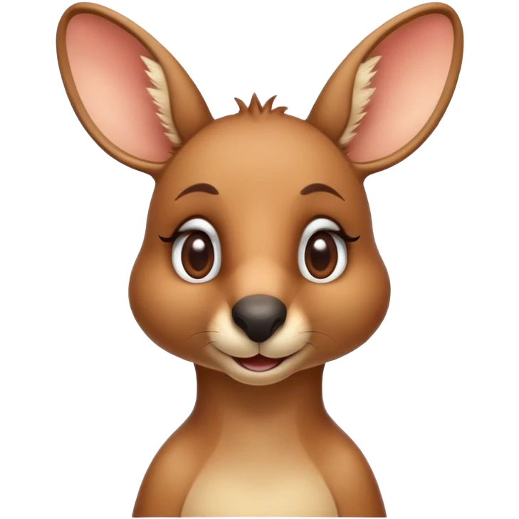 Cinematic Realistic Cute Kangaroo Portrait Emoji, Head tilted playfully and inquisitively, featuring a compact, agile build with soft, warm tawny fur and a characteristically endearing face with bright, curious eyes and perky ears, rendered with lifelike detail and natural highlights, high shine, affectionate and spirited, styled with a touch of outback whimsy, soft glowing outline, capturing the essence of a mischievous yet lovable kangaroo that seems poised to hop playfully into your arms! emoji