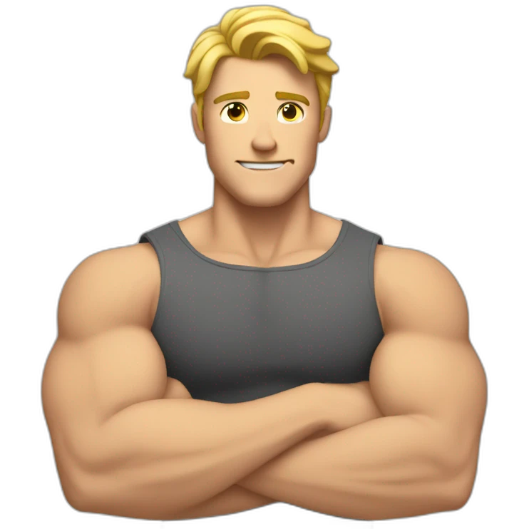 White Guy flexing arms emoji
