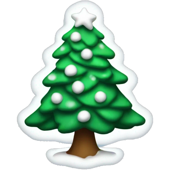 Christmas tree with a little snow on it emoji