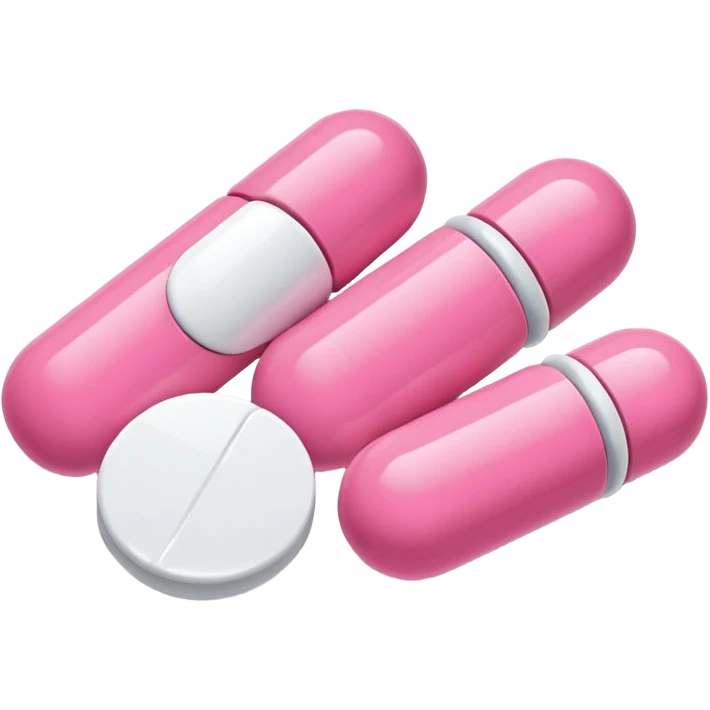 pink and white medications emoji