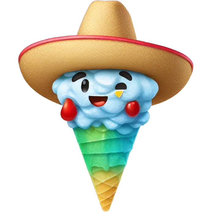Shaved ice character with a Mexican sombrero  emoji
