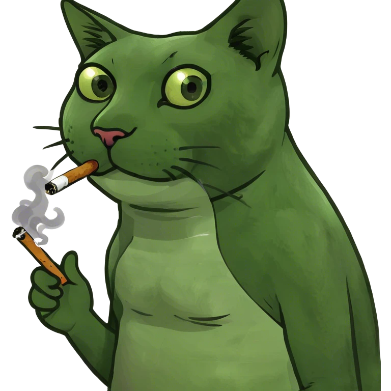 Cat smoking weed emoji