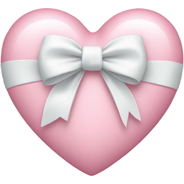 Pastel pink heart with white bow emoji