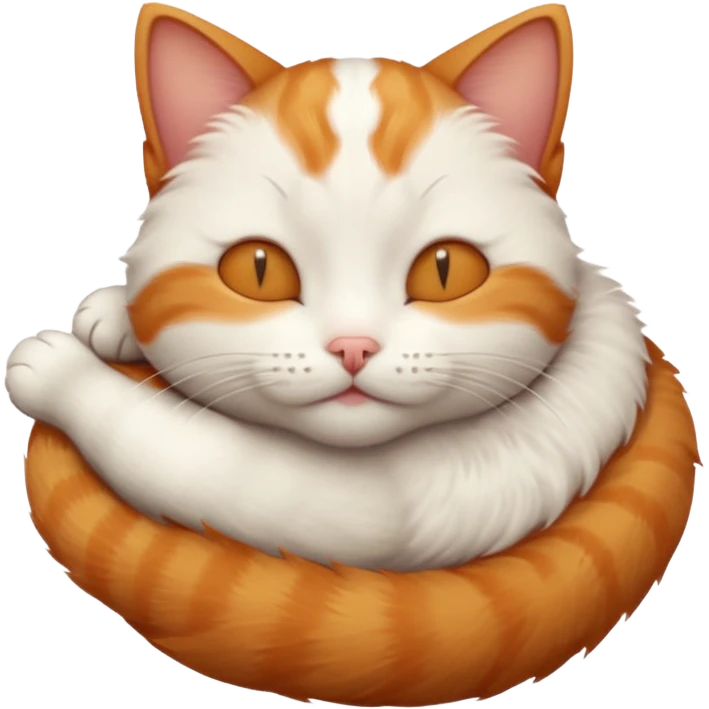 ginger and white small cat upside down with eyes closed emoji