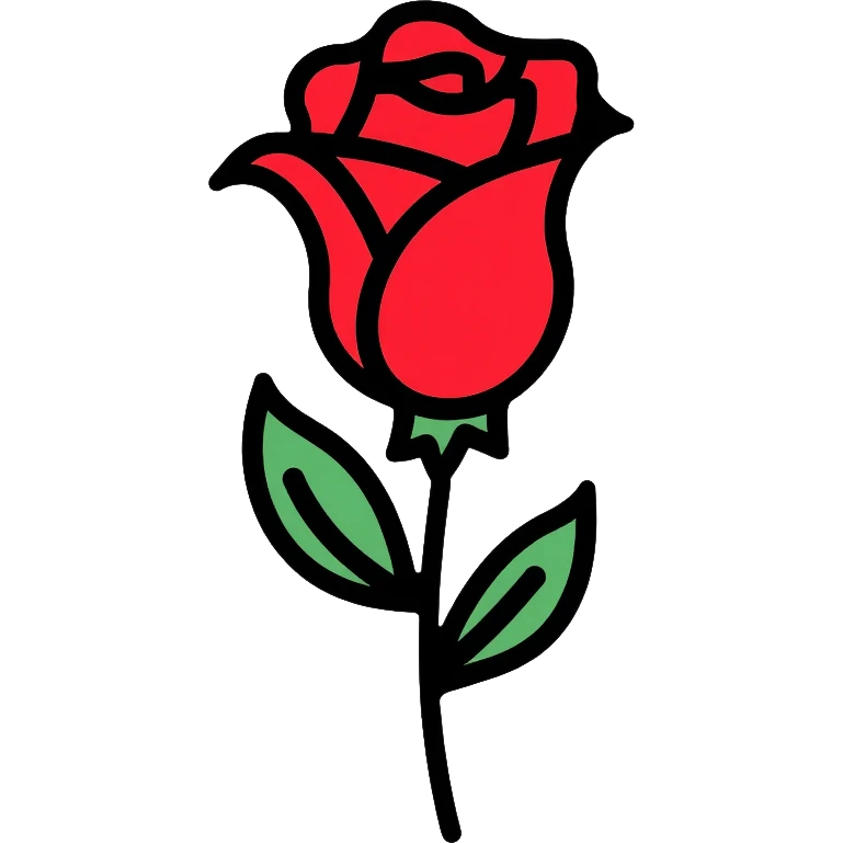 SPD logo with red rose, German Social Democratic Party emblem emoji