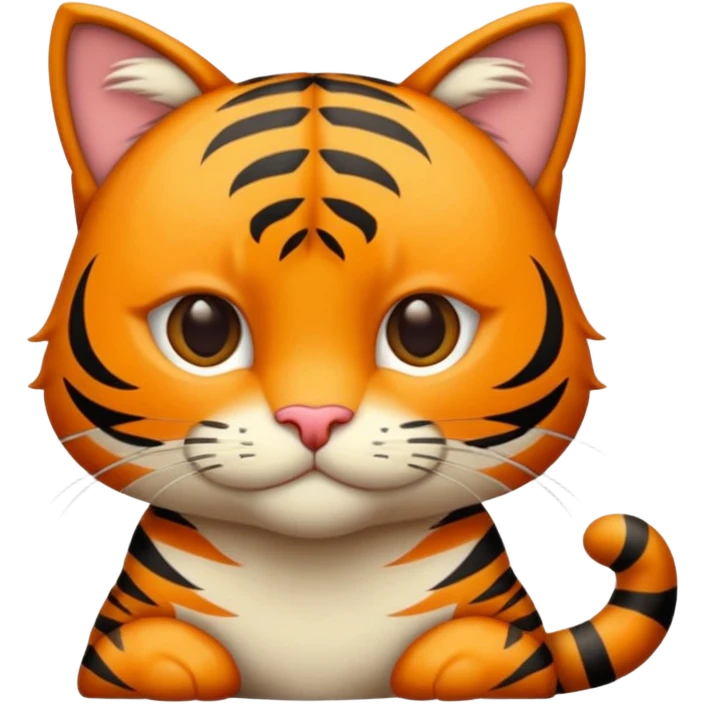 Um gato com corpo de tigre emoji