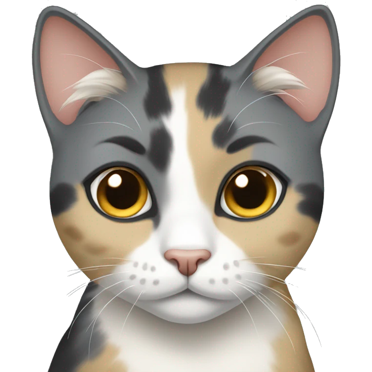 Grey and beige calico cat  emoji