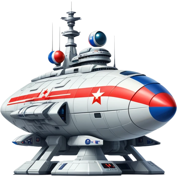 Massive Russian orbital battlestation with flag-themed hull design emoji